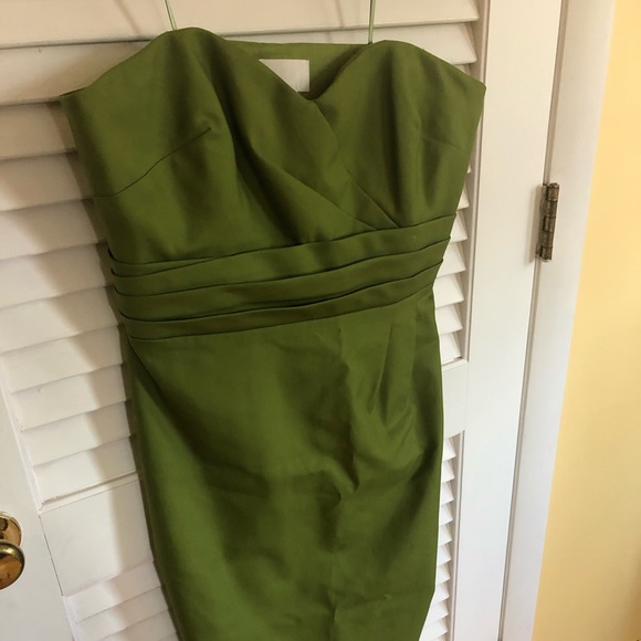 J. Crew Strapless Dress Green/ Chartreuse Size 10 - Picture 2 of 5